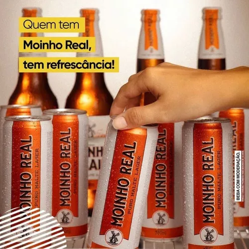 Cerveja Puro Malte Lager Moinho Real 350ml Fardo 12 Latas - Imagem 2