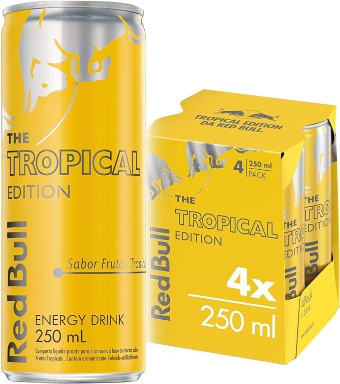 Pack de 4 Latas Energético Red Bull Tropical 250ml